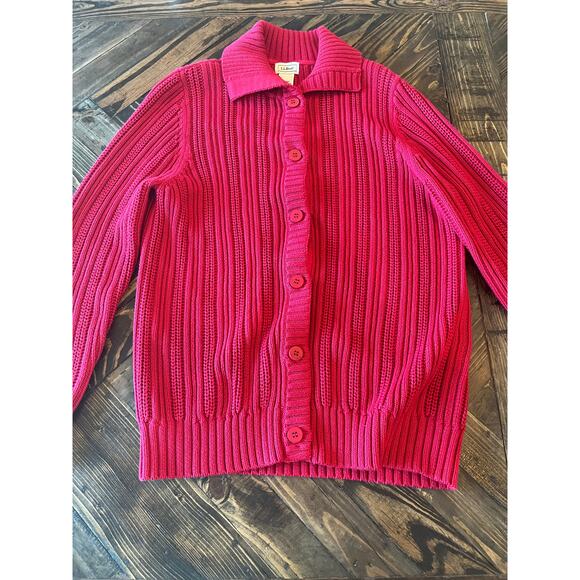 L.L. Bean Sweaters - LL Bean Sweater Cable Knit Women Large Grandma Cottage Chunky Knit Pima Cotton